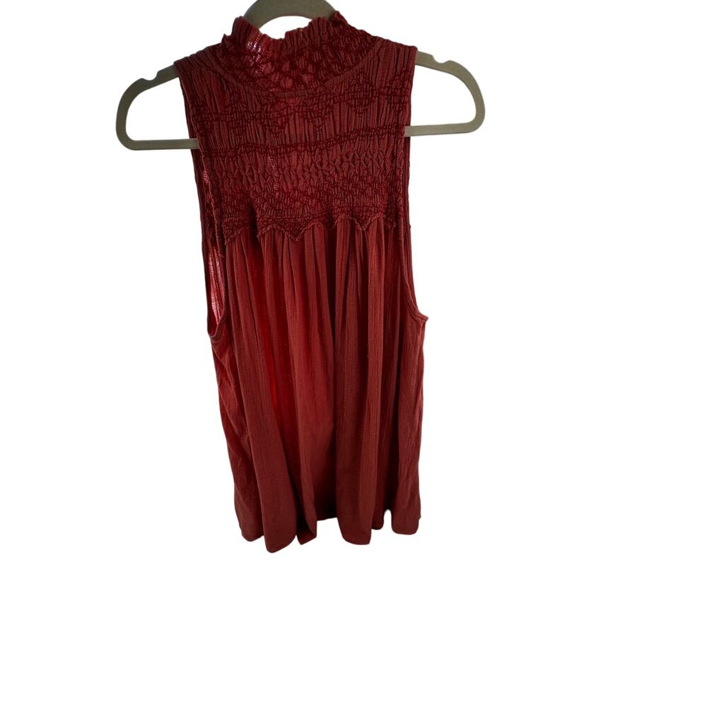 Free People Boho Lightweight Sleeveless Smocked Mini Dress Women's Size Large - Picture 6 of 9